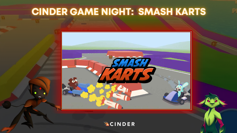 CinderNFT's tweet photo. Join us in game at 8 PM PST for Smash Karts!
There will be multiple rounds and prizes to share.
#NFTGaming #Play2Earn #SolanaNFT #CinderGame https://t.co/ydnGHemHlU