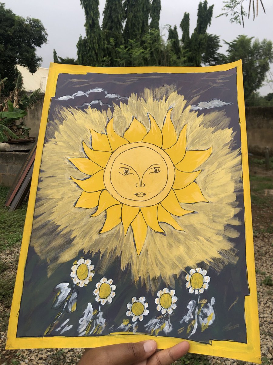 oshuwah's tweet photo. The first card I painted was The Sun because I was in my 5th house protection year #astrobabe 🥳 https://t.co/onNHREWeh4