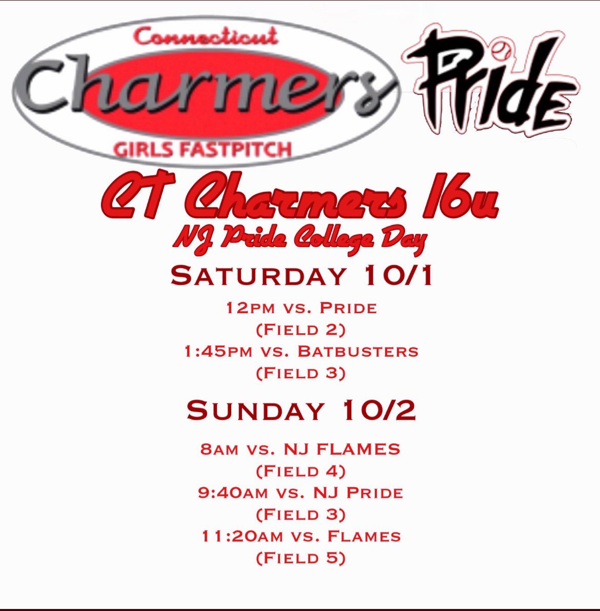 mrubirosa5's tweet photo. Finally back on the field. Here is my schedule for the weekend. Games can be streamed on game changer. @UConnSoftball @IHartFastpitch @Los_Stuff @ExtraInningSB @TowsonSoftball @TerpsSoftball @UVASoftball @FGCU_Softball @UNCSoftball https://t.co/kr9Mbaa8ws