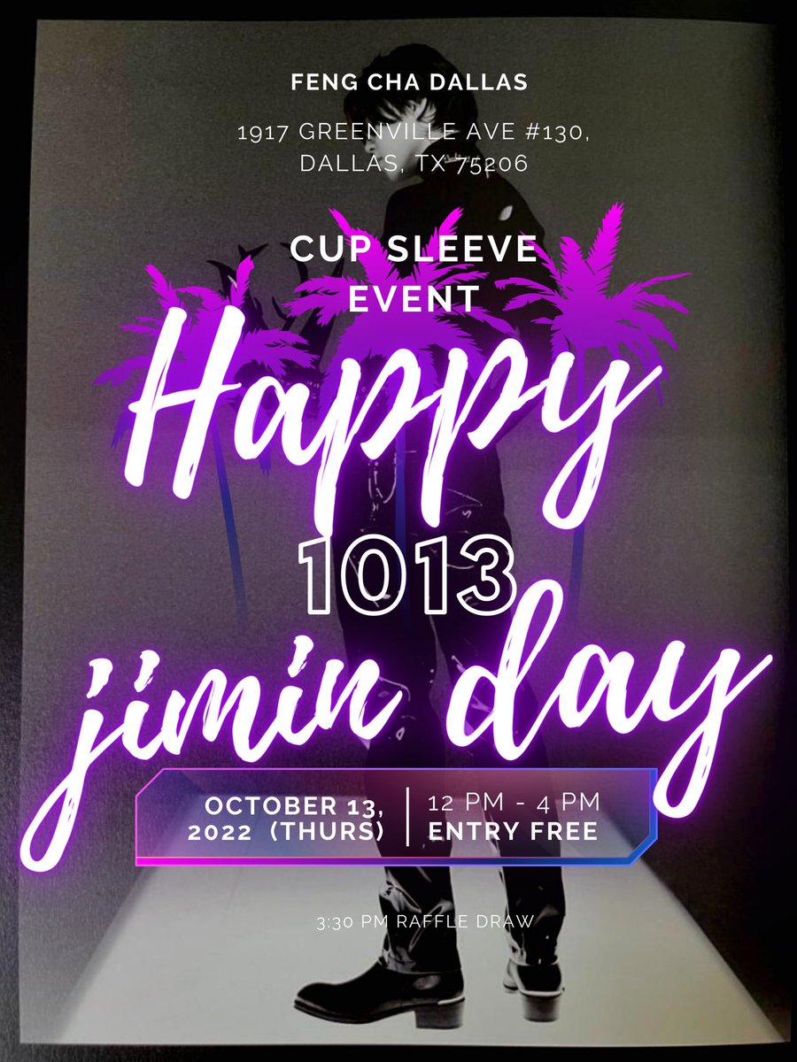 isra_ot7's tweet photo. หโโงโฉ*เฉ Happy Jimin Day *เฉโฉโงโห
a birthday cupsleeve event for BTS Park Jimin in Dallas, TX โก
๐๏ธ Thurs, October 13
๐ 12-4pm
๐1917 Greenville Ave #130, Dallas, TX 75206
#BTS #ParkJimin #ARMY #DALLASARMY https://t.co/kLFxjswBFy
