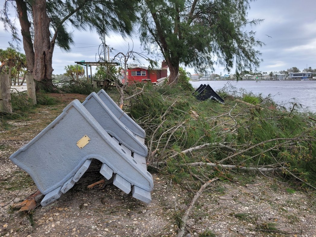 billeecox's tweet photo. #Ian rains limbs and branches on #northjettygrille we #gotoffeasy https://t.co/T4ZhK8Cn0I