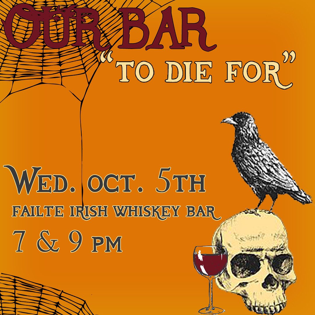 OurBarNYC's tweet photo. Once upon a monthly Wednesday, you’ll find a group there, cute and tipsay.

Come one come all, our audience adoring, come roaring at the pub door!
‘Tis an Our Bar…TO DIE FOR!

Wed Oct 5th
7 &amp; 9 pm
531 2nd Ave

GET YOUR TIX TODAY https://t.co/Gfh8vKT9Fn

#ourbarnyc #edgarallanhoe https://t.co/3TlenolmbW
