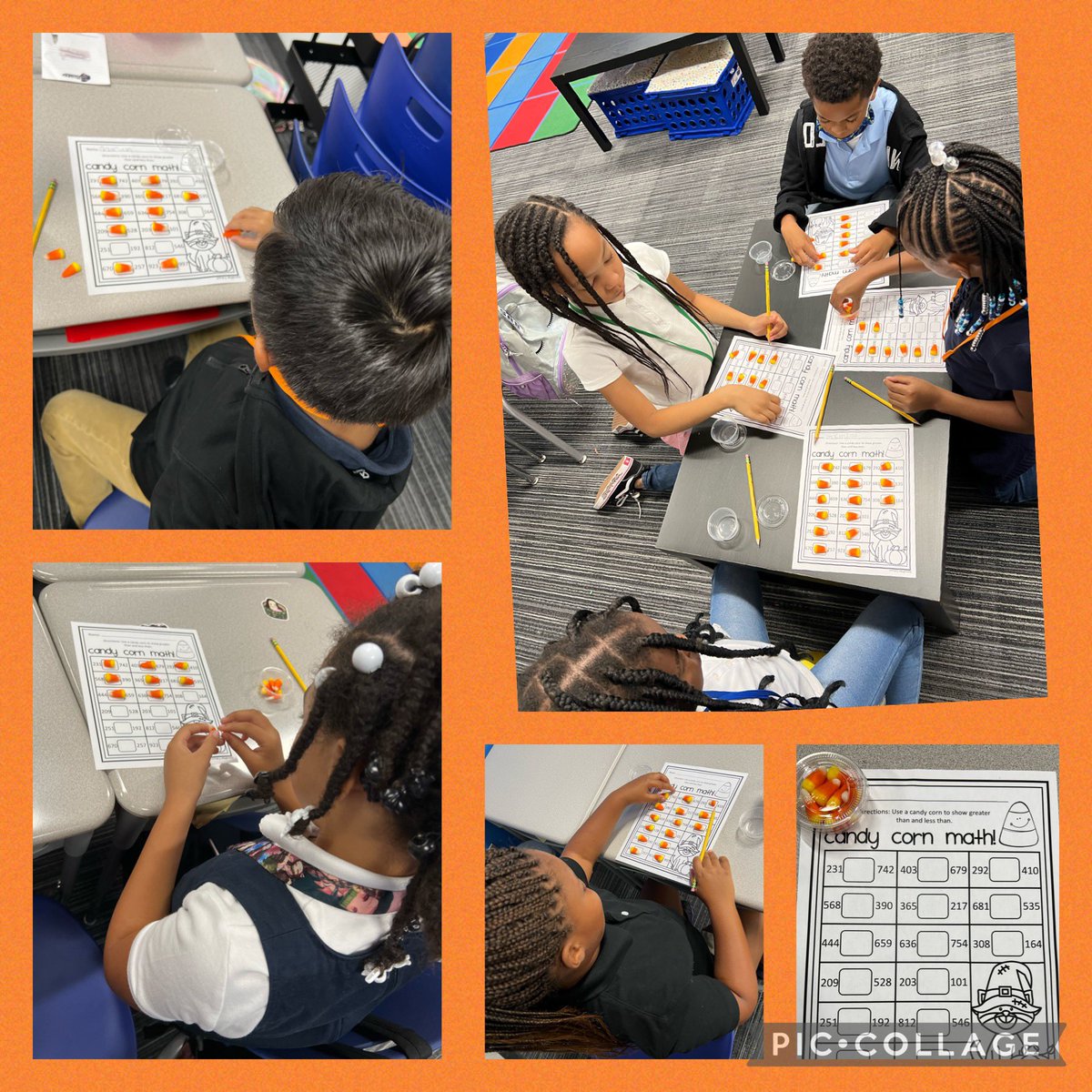 Candy corn makes everything more fun!  We’re practicing comparing big numbers and using the correct mathematical symbol. <a href="/MPEKnights/">Maxine Phelan Elementary</a> #THEphelanelite #secondtonone <a href="/LamarCISD/">Lamar CISD</a> #betheonelcisd