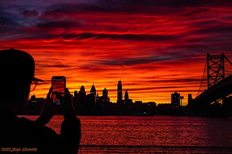 Incredible sunset in Philly courtesy Hurricane Ian 9.29.22 #HurricaneIan