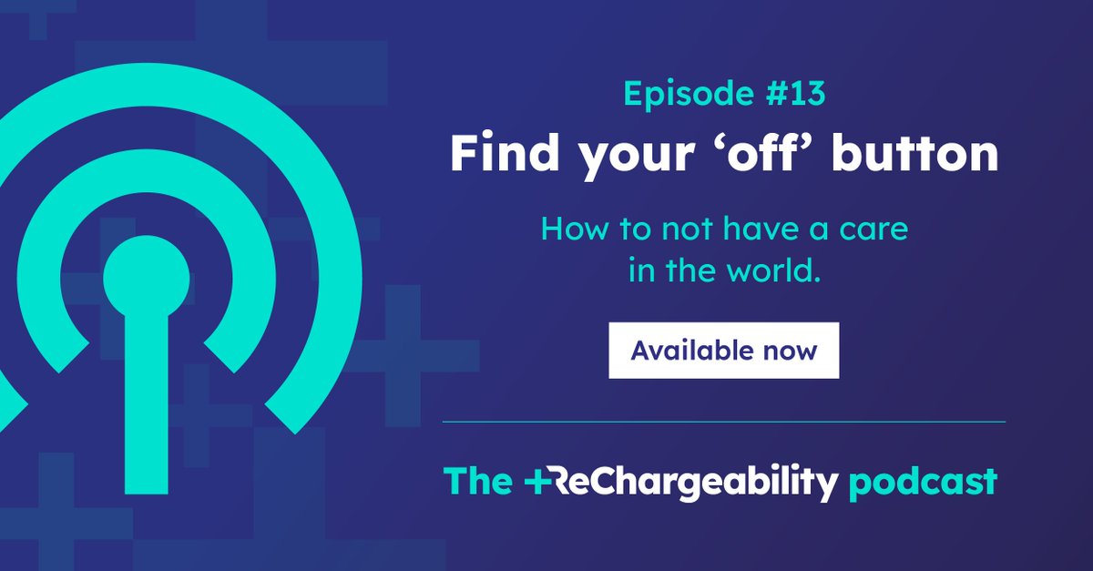 timfarish's tweet image. We all need some help to switch off completely when we're wired. We explore some strategies as well as some great resources in our latest conversation. Finding off.  Podcast #13. Available now. 😊

rechargeability.com/podcast/findin… 

#resilience #burnoutprevention #wellbeingatwork