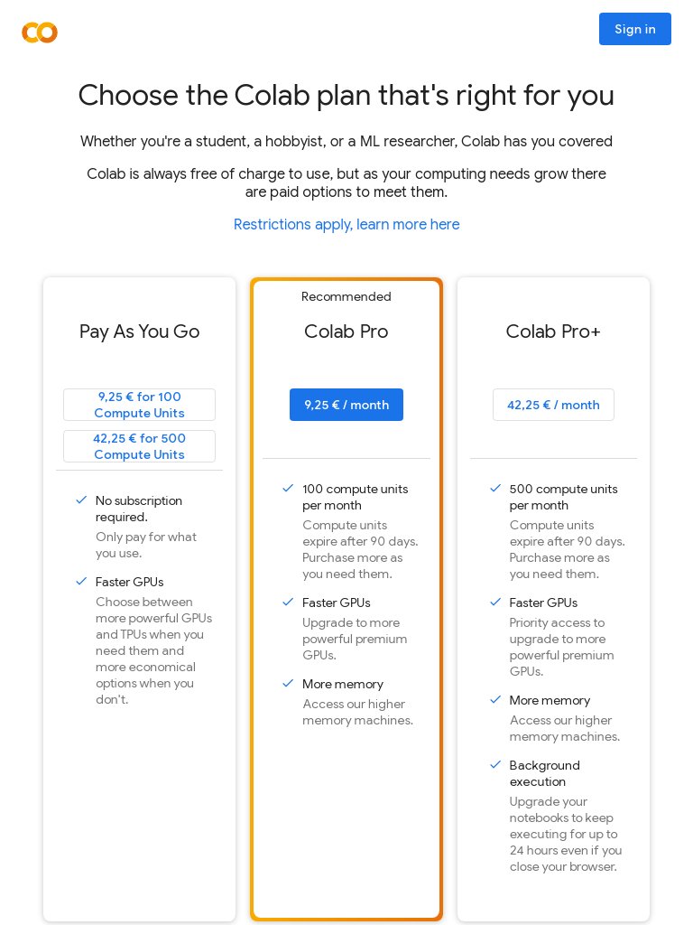 forasteran's tweet image. ちな、ドル・ユーロで表示してみたｗ
今後、円安でどなる？

ドル
Colab Pro　$9.99/month (1445円)
Colab Pro+ $49.99/month (7230円)

ユーロ
Colab Pro　9.25€/month (1314円)
Colab Pro+ 42.25€/month (6001円)

円
#ColabPro　￥1072/月
ColabPro+ ￥5243/月

$1=￥144.63換算
€1=￥142.03換算