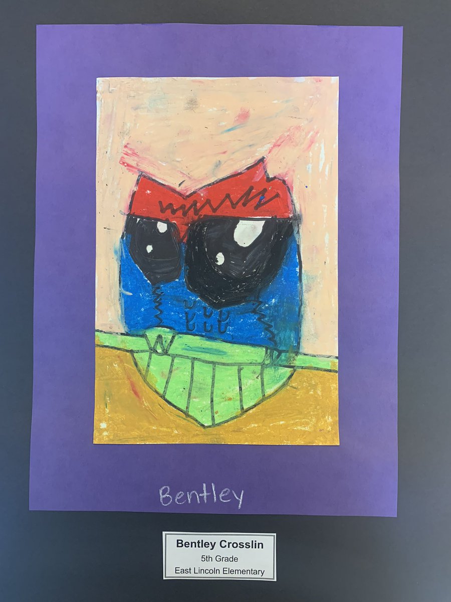 5th grade owls finished with oil pastels &amp; artistic freedom! You can see these on display with other East Lincoln Art <a href="/TCSPublic/">TullahomaCitySchools</a> central office in October! <a href="/ArtsTcs/">TCSFineArts</a>