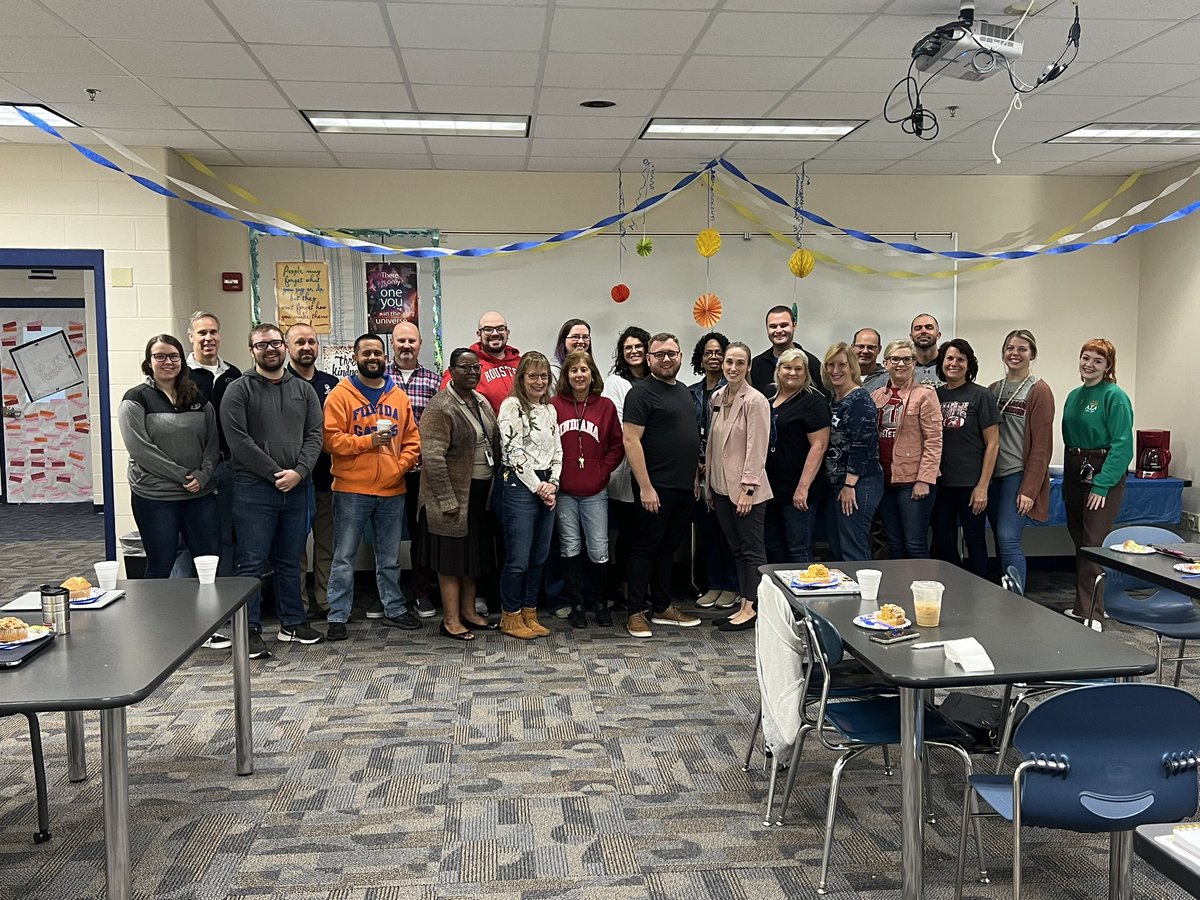 MrsAHarrison's tweet photo. Loved celebrating with the @DCHS_hawks Innovation staff this morning! Big thanks to Mrs Krell & Mrs Pollard for their efforts to make it extra special for Mr Archer! Best wishes on your upcoming nuptials, Mr Archer! ๐ #DecaturProud #Celebrate #NewlyWeds ๐๐ https://t.co/E4DWafvTro