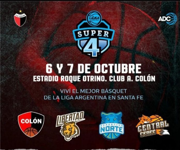 doblebasetv's tweet photo. @ColonBasquet organiza el #Super4 en #SantaFe y @doblebasetv te lleva a la cancha 🔥💥‼️
🏀 Tenemos 4 tickets para cada Jornada y las sorteamos la próxima semana 🔜
📲 Seguí las redes del programa porque se vienen muchos regalos y sorpresas 🔝 https://t.co/JyA0svmAti