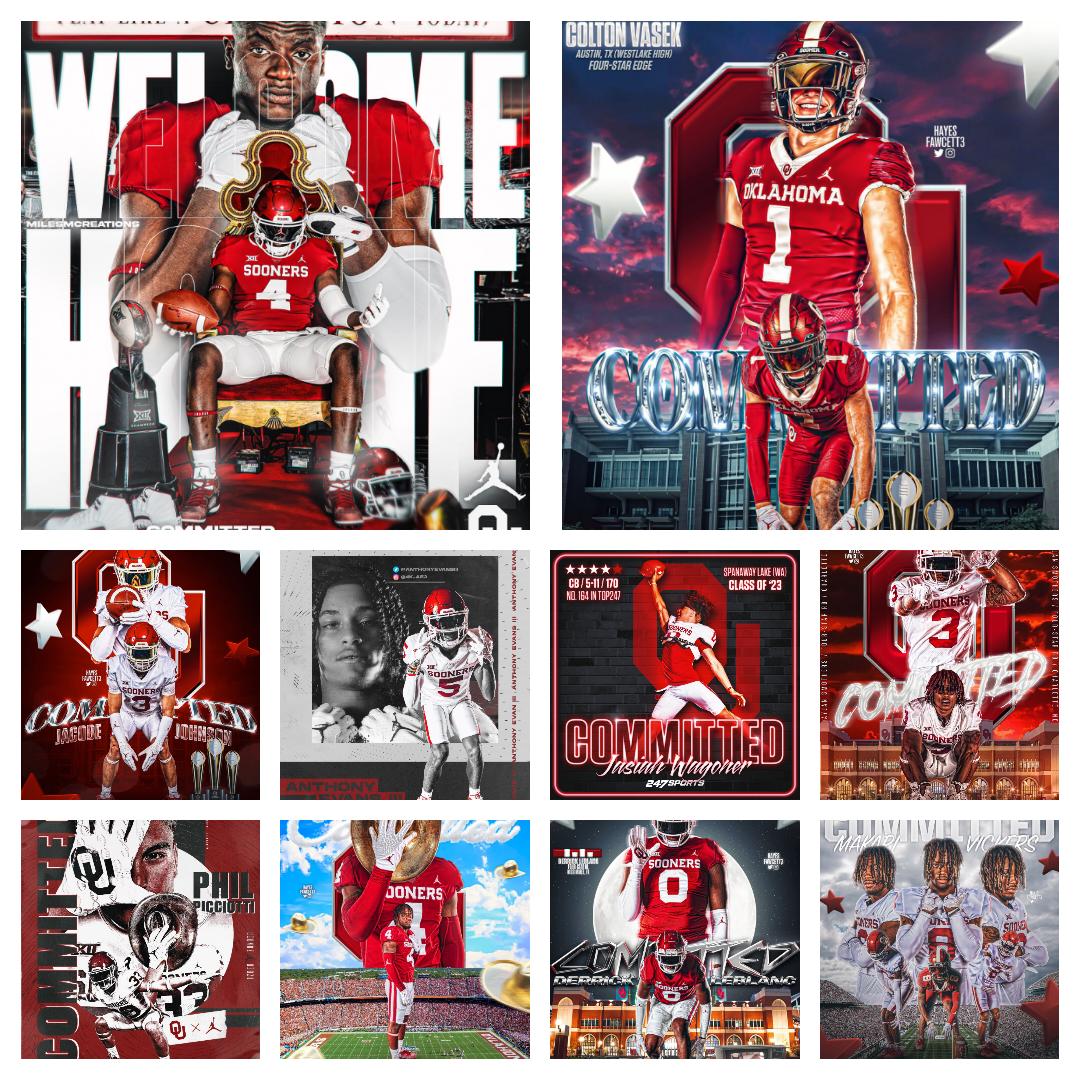 MokuBoi_99's tweet photo. Your OKLAHOMA COMMITS who are 🔒in!!! #BOOMER #OUDNA #SOONERNATION #LETSGOOOO https://t.co/NygmG9gIPk