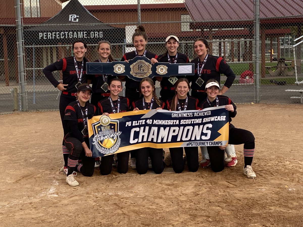 These ⁦@AdmSoftball⁩ girls were winning some “unique” hardware this past weekend up north with their ⁦@BanditsIowa⁩ teammates 😳 #championshipbelts Nice work ladies!