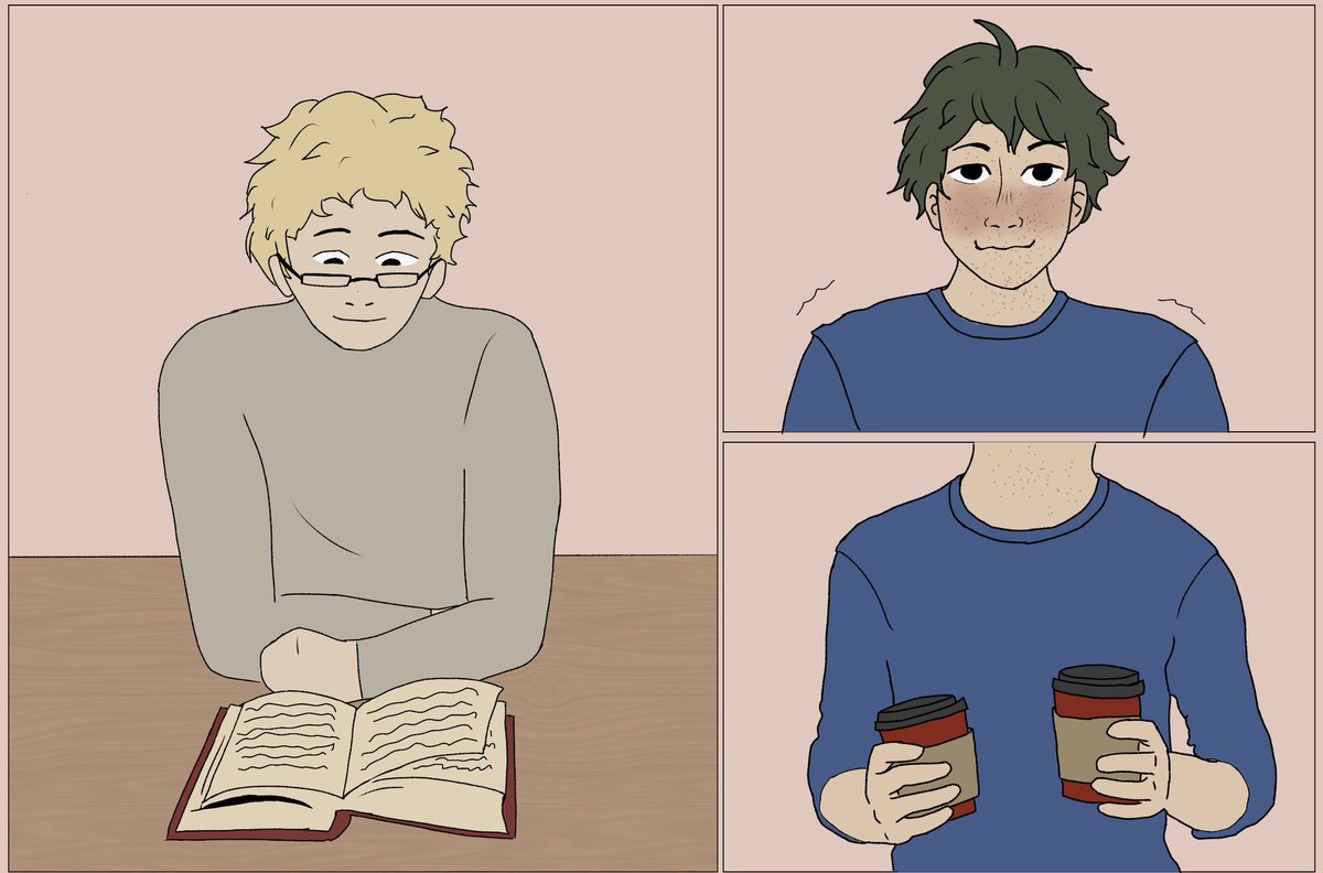 luminastarr's tweet photo. here’s a small comic for @mokuhchi ‘s fic for @hqcafebigbang !!! 🤩💖 i will be linking their fic down below <33 https://t.co/wyjiwnzH34