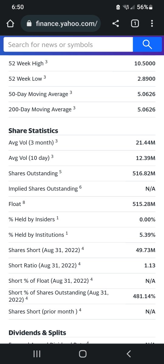 Christalball93's tweet photo. How come Yahoo Finance had #APE shares outstanding at 5.17M shares after the #APEDividend on Aug 19 (left) but S/O is 516.8M now??? Because the brokers didn't get real #APE from CS until days after 19th. Until after it had been shorted down, #NakedShorted more #AMC https://t.co/3gmGk9ecRb