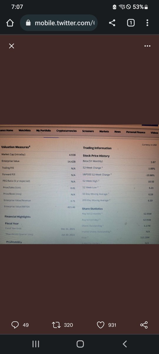 Christalball93's tweet photo. How come Yahoo Finance had #APE shares outstanding at 5.17M shares after the #APEDividend on Aug 19 (left) but S/O is 516.8M now??? Because the brokers didn't get real #APE from CS until days after 19th. Until after it had been shorted down, #NakedShorted more #AMC https://t.co/3gmGk9ecRb