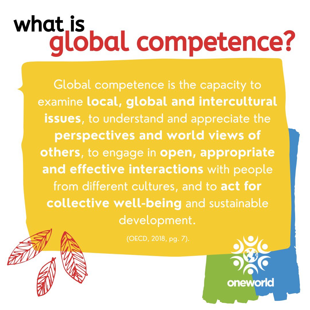 oneworld_fr's tweet photo. What is global competence? 🌎
•
Qué es la competencia global? 🌎
Source/Fuente: Source: "Global Competency for an Inclusive World", OECD PISA (2018) https://t.co/dbmkvlEi9L
#oneworld #oneworlduv #education #futureready #innovation #future #educacion #innovacion #escuela https://t.co/5BhJwn9cvN