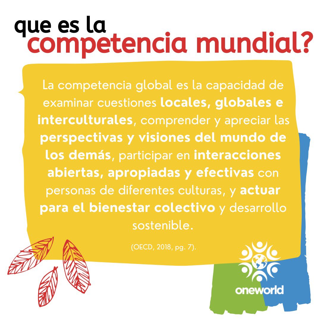 What is global competence? 🌎
•
Qué es la competencia global? 🌎

Source/Fuente: Source: "Global Competency for an Inclusive World", OECD PISA (2018) oecd.org/education/Glob…

#oneworld #oneworlduv #education #futureready #innovation #future #educacion #innovacion #escuela