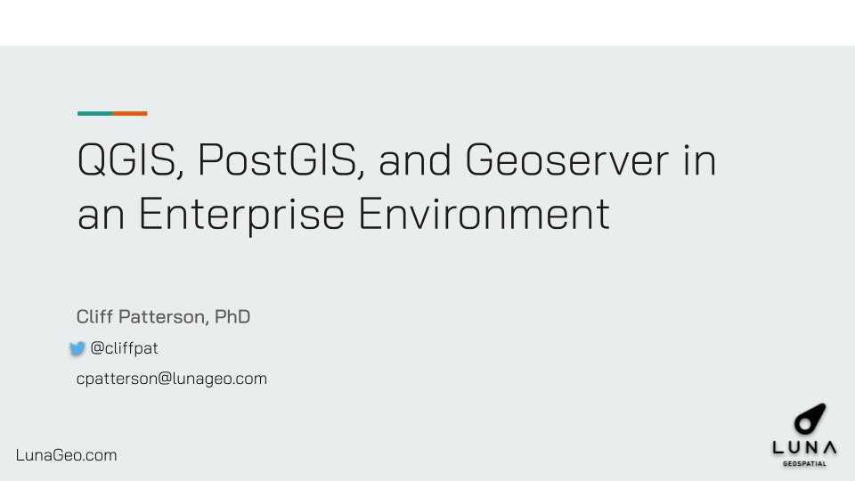 If you missed our webinar entitled QGIS, PostGIS, and Geoserver in an Enterprise Environment, the video is now online. 

lunageo.com/webinar/qgis-p…