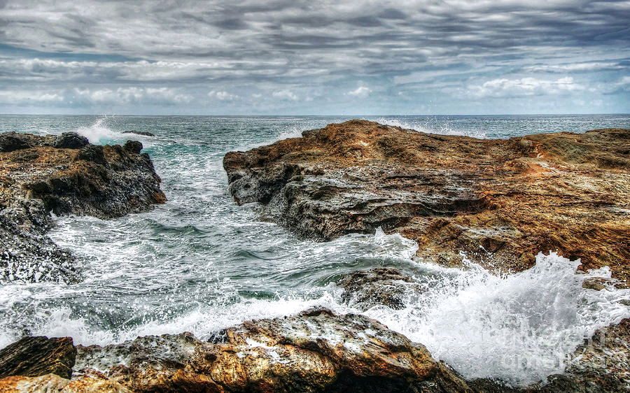 #Rocks #Ocean And #Clouds Print by Kaye Menner #BuyIntoArt #prints #lovely #products at buff.ly/3fufsou