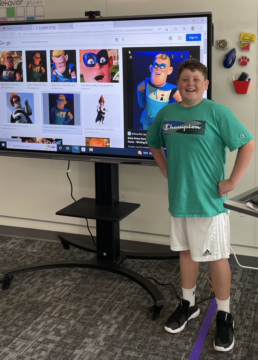 When your student L👀KS &amp; Feels INCREDIBLE! Kenny lookin’ like Syndrome from #TheIncredibles attaboy!💪🏼 #KMSCougarPride #YouAreIncredible