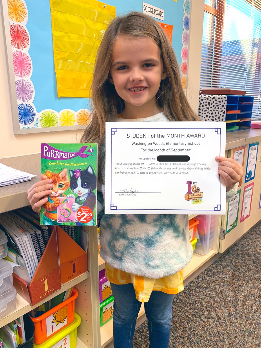 This 1st grade leader was recognized for displaying Habit #1: Be Proactive! I love how our school celebrates &amp; prioritizes student leadership. 💗