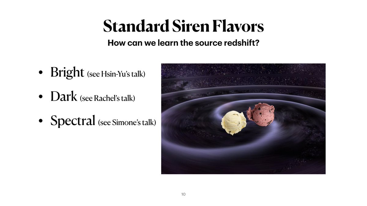Thanks @jmezquiagabravo and <a href="/decohere/">daniel holz</a> for the exciting gravitational wave cosmology workshop <a href="/UChicago/">The University of Chicago</a> last week! Standard sirens are the next best thing to ice cream (and come in just as many flavors, probably)
