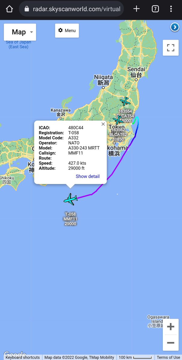 scan_sky's tweet photo. #NATO/#MMF - A330-243 MRTT - T-058 - #MMF11
Departed From Hyakuri Air Base 🇯🇵
T-058 Is One Of The #MMF Fleet Supporting German Air Force 🇩🇪 Eurofighters Currently Deployed To The Region For #RapidPacific2022 🌏 https://t.co/xiyC5ZkKbR