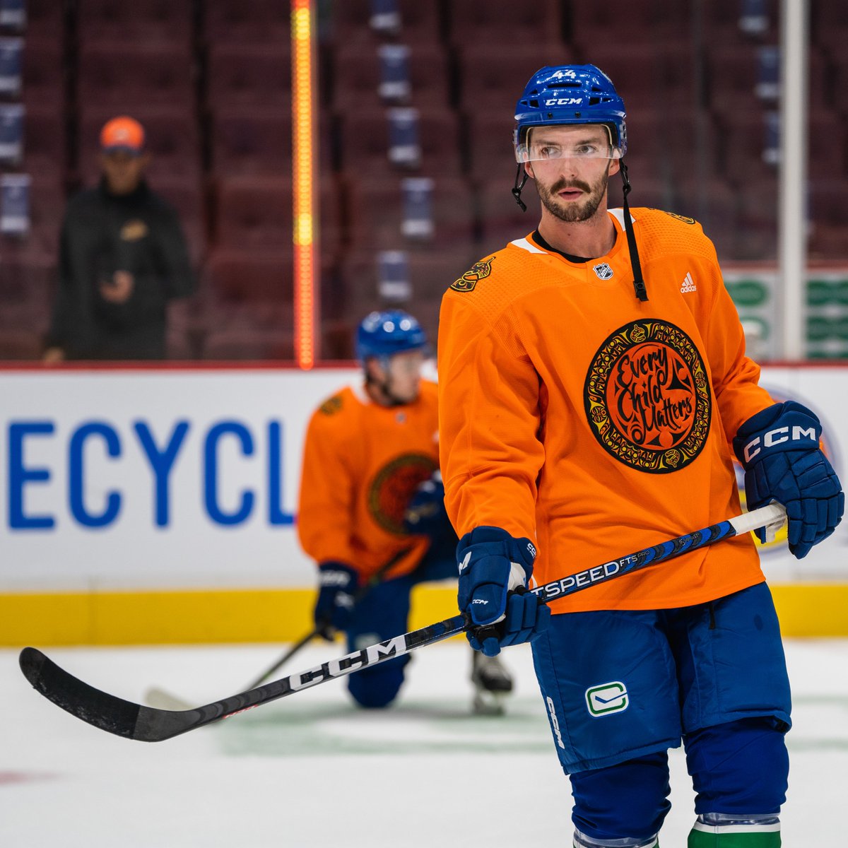 Musqueam artist Chase Gray (<a href="/Gaysalishart/">Chase Gray</a>) designed the team’s 2022 art honouring National Day for Truth and Reconciliation.
The design raises awareness of the principle that “Every Child Matters”.