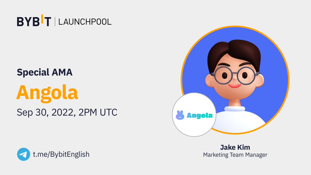 Bybit_Official's tweet photo. 🔥 Here's your chance to learn more about our latest Launchpool project — Angola! 
 
🗣️ Guest: Jake Kim, Marketing Team Manager of @ANGOLApartner

⏰ Time: Sep 30, 2022, 2PM UTC

🎁 Reward: 1,000 $USDT

👉🏻 Join our AMA: https://t.co/tytfVZaV6O https://t.co/EzFdogRQjC