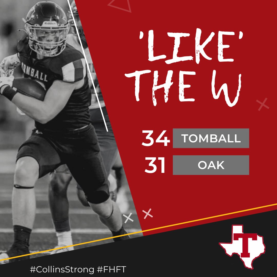 FootballTomball's tweet photo. 2-0 in district feels NICE! #FHFT #CollinsStrong https://t.co/8NcuqcNZf3