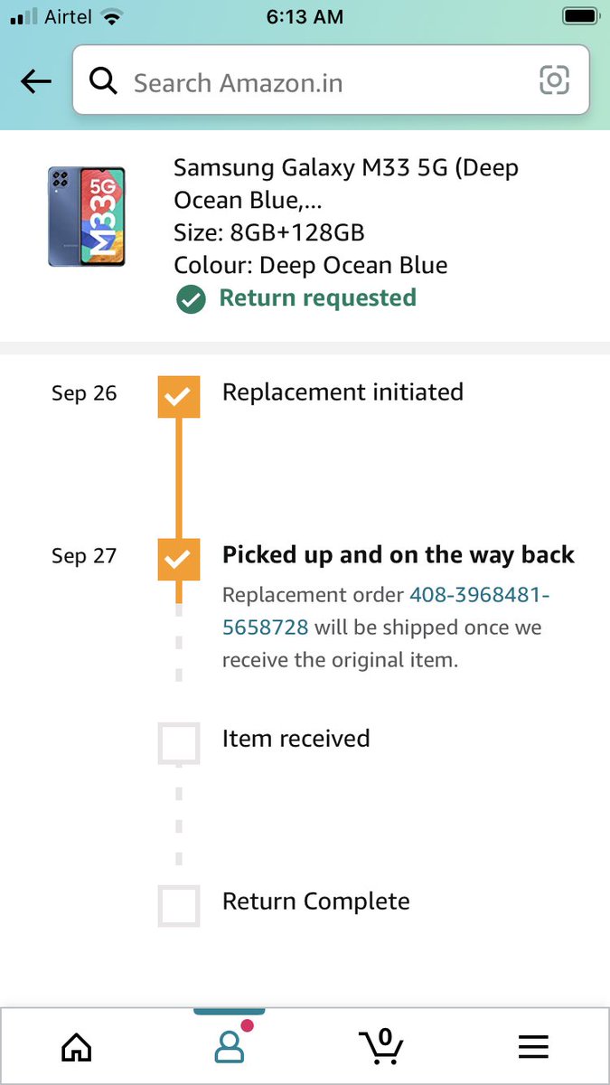 ramepuro's tweet photo. @AmazonHelp Status is same for last 3 days!! https://t.co/niQO833UaX