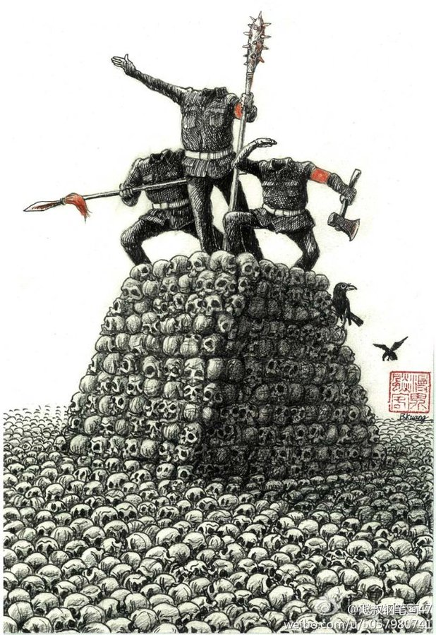 dudiaohan1's tweet photo. 【累累白骨支撑的毛共政权】毛泽东及其同伙自1949年篡政成功到毛见阎王，短短27年，大肆屠杀各阶层异己分子，通过土改、镇反、肃反、反右、反右倾、大跃进、人民公社、文化大革命、四五镇压等政治运动，屠杀、饿杀、被自杀的各阶层精英和党政干部群众不少于8000万！毛泽东稳居20世纪三大杀人魔王之首！ https://t.co/5ssmJhMjm4