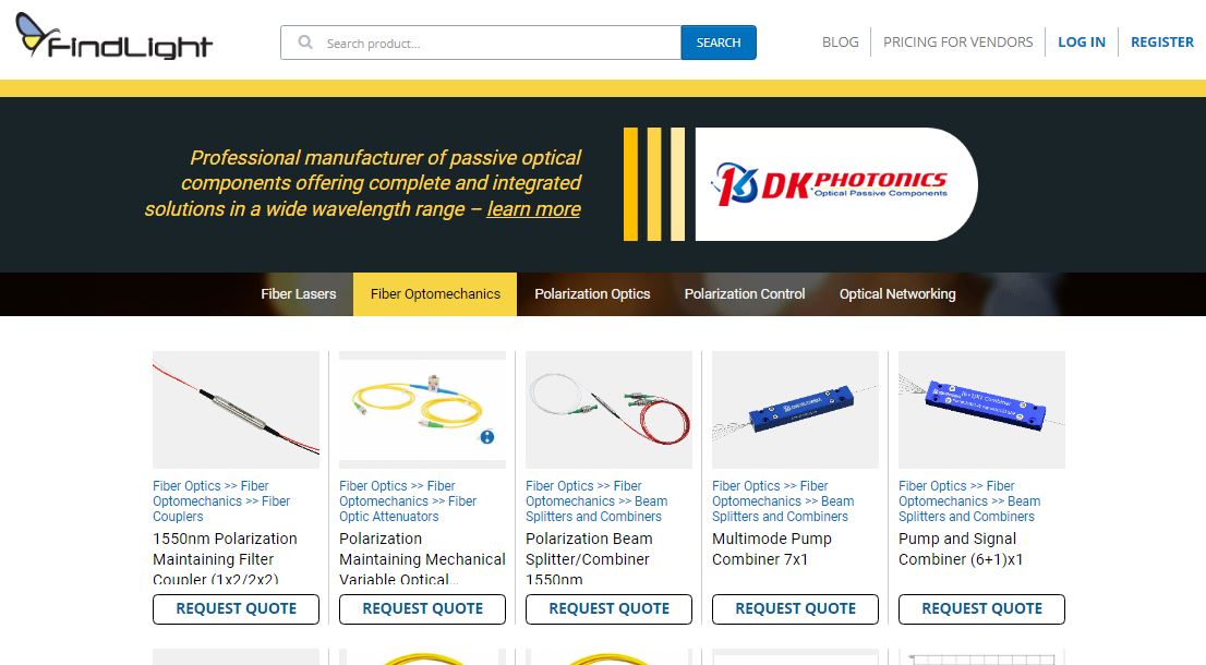 FindLightInc's tweet image. We welcome DK Photonics as a premium supplier on FindLight. Please check out their large array of passive optical components on FindLight: findlight.net/company/dk-pho…
#PassiveOpticalComponents