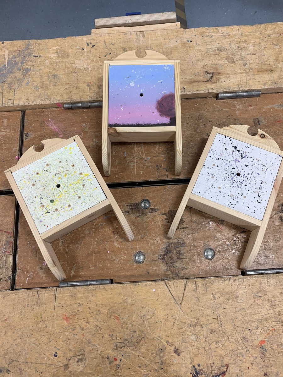 A few completed clocks by N4/5 Practical Woodwork pupils 🎨🪚👏 @stpaulsdundee
