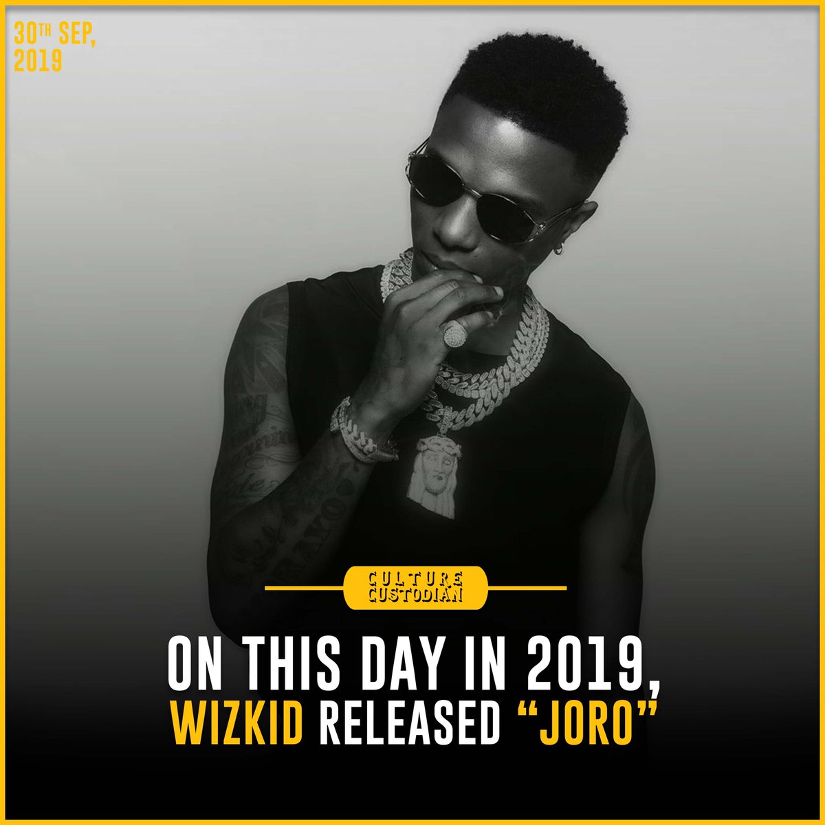 takingCustody's tweet photo. On this day in 2019, Wizkid dropped "Joro". 👑🦅 https://t.co/xGXvyu2k3N