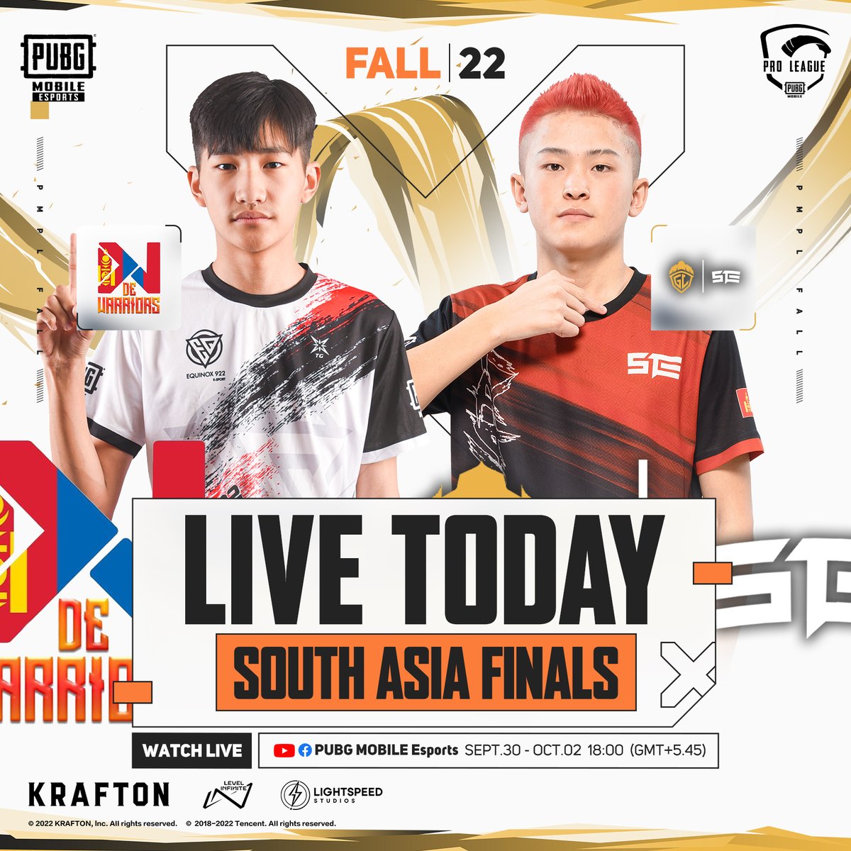 EsportsPUBGM's tweet photo. 2022 PMPL SA & PK Finals Live Today! Which team will get the first WWCD? 🍗
📅WATCH LIVE on SEPT.30 - OCT.02
⏰PMPL South Asia Finals: 18:00 GMT+5.45
⏰PMPL Pakistan Finals: 18:00 GMT+5
🔥Download PUBG MOBILE now: https://t.co/i4rOV7o5yf
#PUBGMOBILE #PMPL #PMPLSA #PMPLPK https://t.co/VTDAiMOWp0