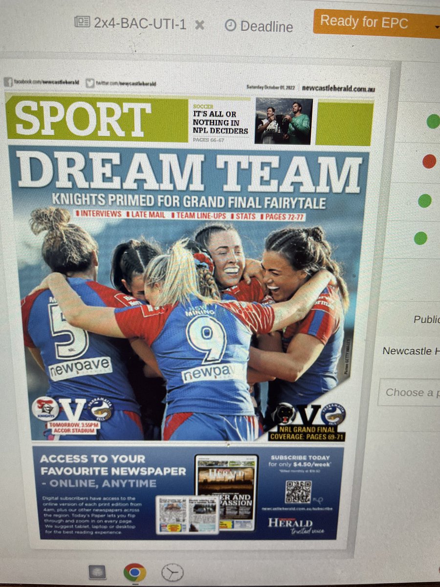 Newcastle sports fans, especially <a href="/NRLKnights/">Newcastle Knights</a> and soccer faithful, don’t miss <a href="/newcastleherald/">Newcastle Herald</a> Saturday edition. Chock full of nrlw, nrl, nnsw npl and nplw grand final coverage.