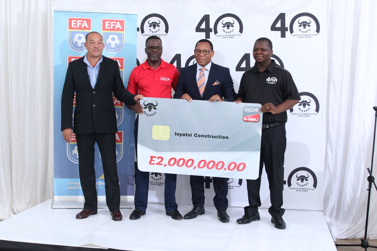 Inyatsi's tweet photo. Inyatsi Construction is proud and excited to announce it's partnership with EFA, in sponsoring the COSAFA U20 Championship that will be held in the Kingdom from the 6th of October until the 16th of October 2022.
Inyatsi Construction has committed E2,000,000.00 for the tournament https://t.co/zFatMpiKJn