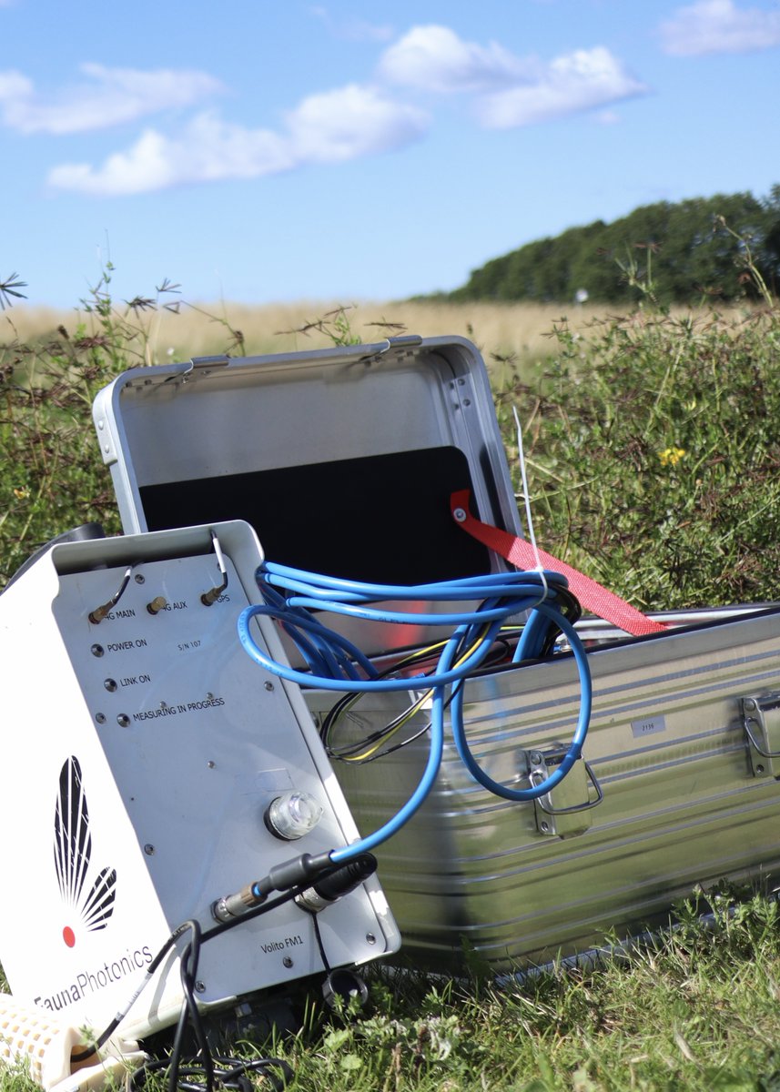 Our sensor right before the setup a few weeks back at one more partner of the #FaunaPhotonics #Biodiversity Project: Thank you <a href="/hedeselskabet/">Hedeselskabet</a> to monitor insect activity &amp; biodiversity with us - which can now be compared with other locations, habitats &amp; over a period #weseeinsects