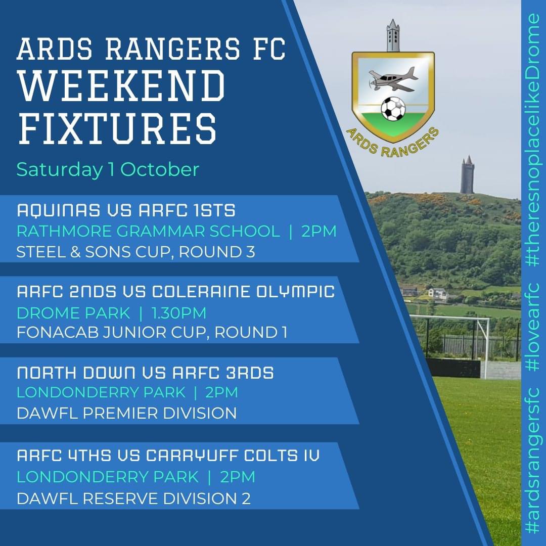 ardsrangersfc's tweet photo. #weekendfixtures #ardsrangersfc #lovearfc #theresnoplacelikeDrome #arfc1stteam #arfcWee2s #arfc3rds #arfc4ths https://t.co/sInKP52cVc