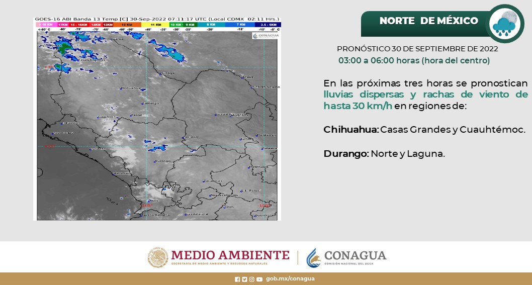Estas son las condiciones meteorológicas para el noroeste y norte de #México