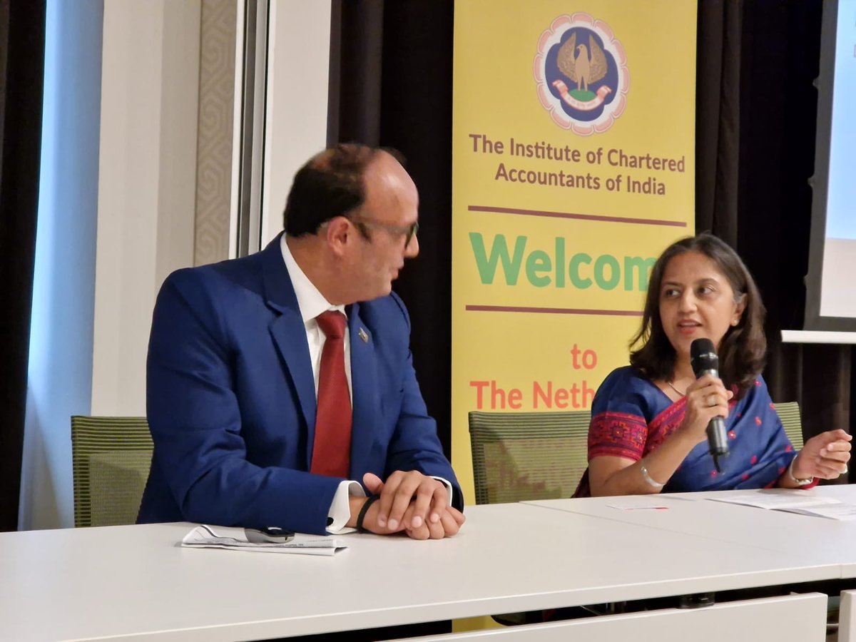 IndinNederlands's tweet photo. Amb @reenat_sandhu gave a keynote address at 10th India Symposium organized by India Dutch Financial Corridor IDFC & Institute of Chartered Accountants of India ICAI on 75 years of 🇮🇳🇳🇱 relations & role of Infrastructure as a catalyst for economic growth.
@AmritMahotsav @DoC_GoI https://t.co/cJ0Tqi34fr