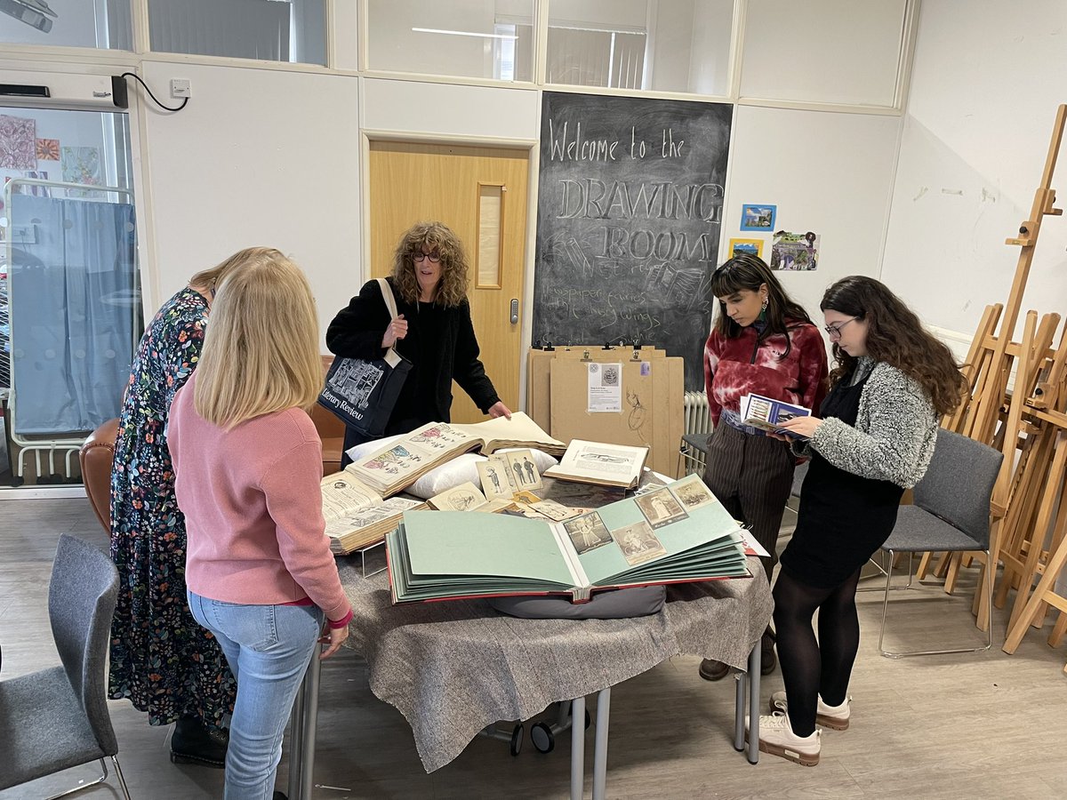 It’s been great to be showcasing <a href="/leedslibraries/">Leeds Libraries</a> #Sanderson Fashion Special Collection with the fab @AdamJB_77 and Jude. A Panniers to Pencil skirts , talk and a workshop! #vintage #books #textiles #DrawingRoom #ArtLibrary