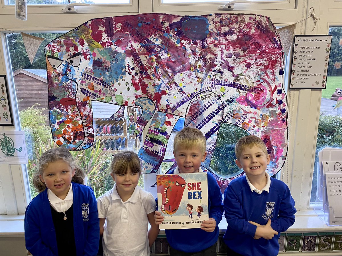 <a href="/MicheRobinson/">Michelle Robinson</a> 1GI have LOVED reading She Rex this week and <a href="/DebbieAllwright/">Deborah Allwright</a> your fantastic artwork has inspired us to create our own She Rex!!!