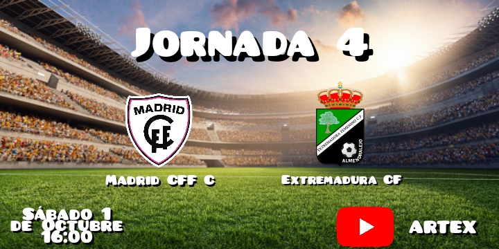 Mañana tenemos partido!!! Viajamos con el <a href="/extremadurafem/">Extremadura Femenino CF</a> hasta Madrid para el partido que les enfrenta contra el <a href="/MadridCFF/">Madrid CFF</a> C en un duelo por las posiciones privilegiadas de la tabla. 

📺Enlace al partido: youtu.be/7HEsFGQWRRI