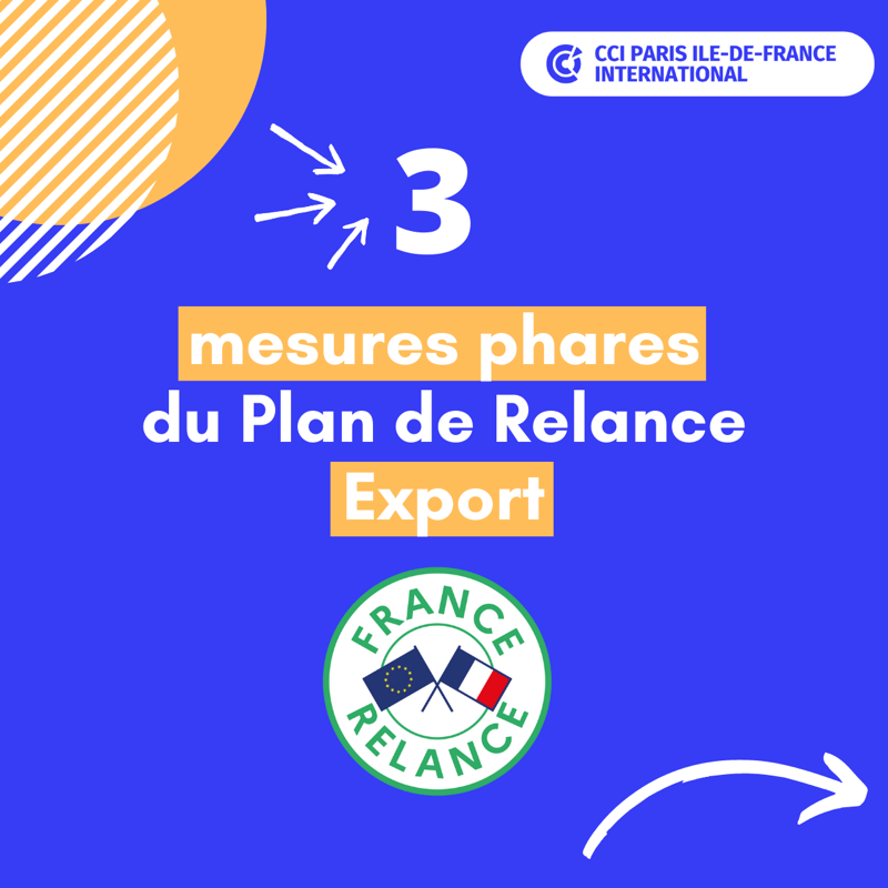 CCIParis_Export's tweet photo. Relancez votre activité à l'#export grâce à ces 3 mesures phares du Plan de #Relanceexport ⤵️