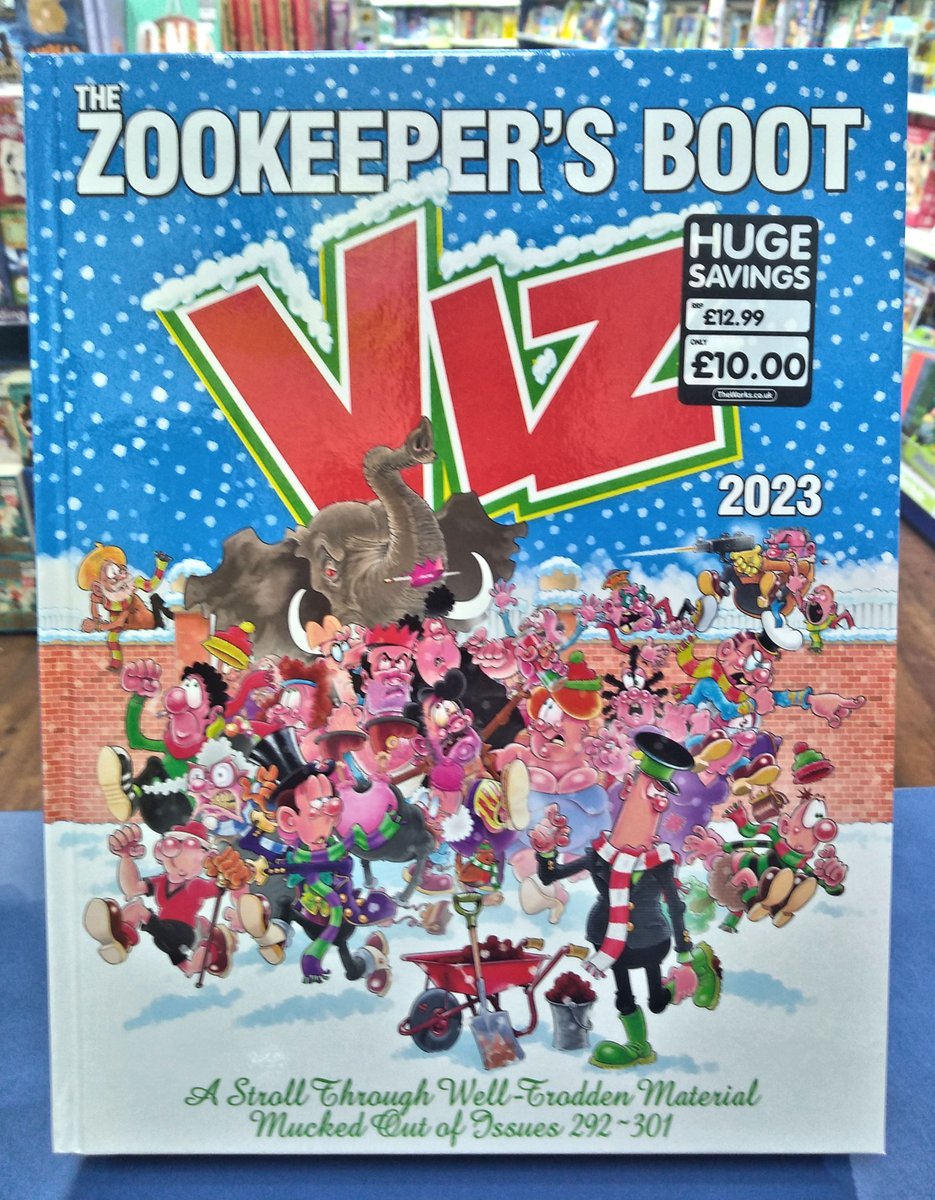 Theworksleics's tweet photo. You know Christmas is on the way when the Viz annual appears in store. The Zookeeper's Boot is overflowing with potty-mouthed humour taken from Britain's most beloved (and rude) comic.
Buy it now at our Huge Savings price of ยฃ10
#Viz #Leicester #TheZookeepersBoot #Gallowtreegate https://t.co/Laa1afQ3Qg