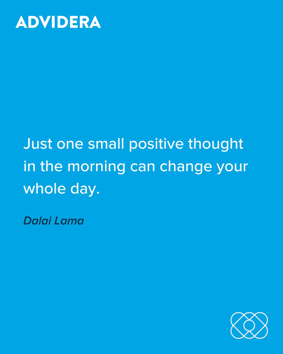 Unser Lieblingszitat von Dalai Lama: 

Just one small positive thought in the morning can change your whole day. 

Auf ein tolles, positives Wochenende!

#quoteoftheday #zitateundsprueche #advidera #inspiration  #poem