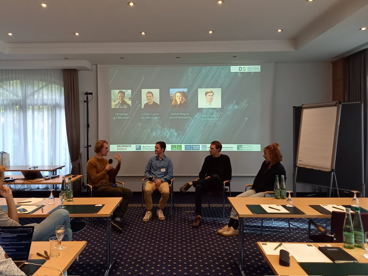 MUDS (@munichds) on Twitter photo Students sharing their PhD experience with each other at the final day of this year's MUDS retreat 🎓 😎
<a href="/sophiajwagner/">Sophia J. Wagner</a> <a href="/TillRichter6/">Till Richter</a> <a href="/LorenzLamm/">Lorenz Lamm</a> <a href="/ovlasovets/">Oleg Vlasovets</a> Students sharing their PhD experience with each other at the final day of this year's MUDS retreat 🎓 😎
<a href="/sophiajwagner/">Sophia J. Wagner</a> <a href="/TillRichter6/">Till Richter</a> <a href="/LorenzLamm/">Lorenz Lamm</a> <a href="/ovlasovets/">Oleg Vlasovets</a>