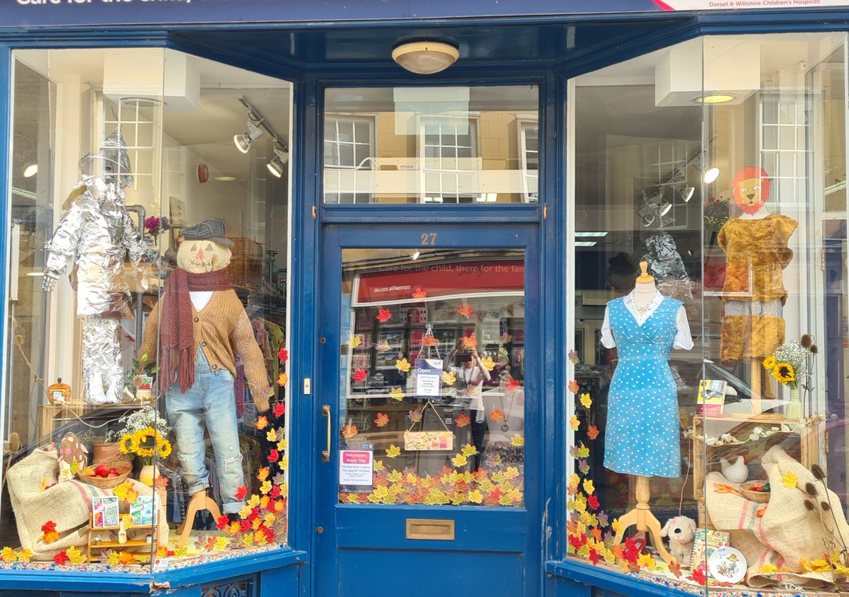 Getting ready for tomorrow's <a href="/ShaftesCarnival/">Shaftesbury Carnival</a> with our entry into the shop window competition! This year's theme is 'Harvest Festival', we think the team have done a wonderful job! Update your Autumn wardrobe with some new Winter woolies this weekend: bit.ly/shopjh
