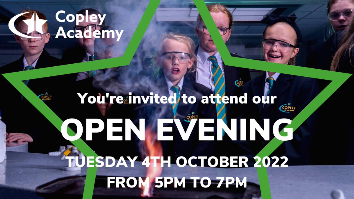 DixonsPennine's tweet photo. Open Evening Date:
Tuesday 4th October from 5pm

Come and join us for a tour of the School, demonstrations and workshops, hands on activities for all visitors, and to meet the staff and students. https://t.co/cfmIquEkvi